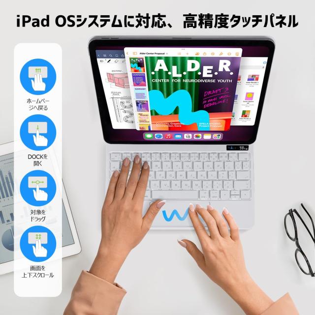 LAMA マジックキーボード付きケース 2024 iPad Air6（M2）11インチ iPad Air第4/5世代10.9インチ iPadPro第1/2/3/4世代 11インチに対応キ_2