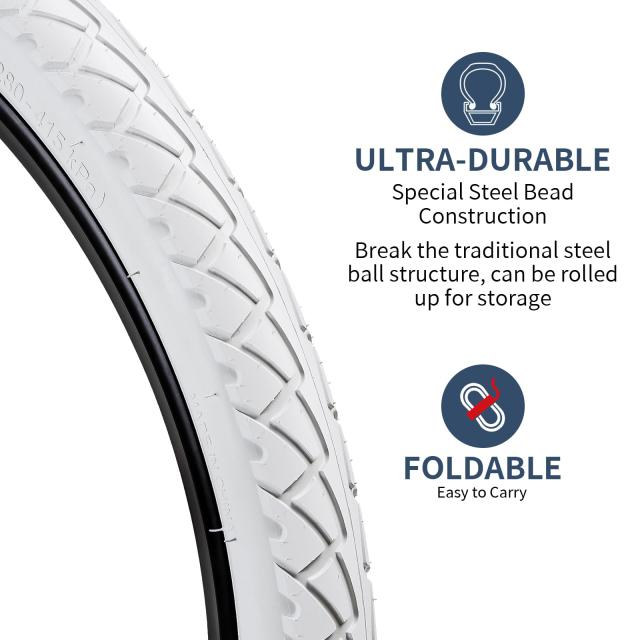 YunSCM 2本セット,26 1.95 タイヤ 白,26x1.95 50-559 タイヤ カラー + 26x1.75/2.25 チューブ 肉厚 米式バルブ32mm +タイヤレバ,適用 26