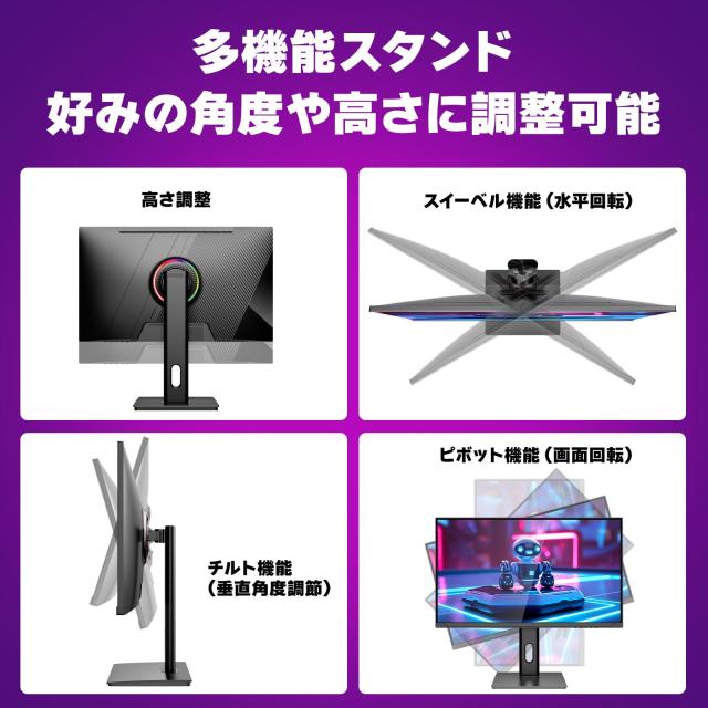 cocopar モニター 24.5インチ Type-C IPS HDMI2.0 DP1.4 200Hz/ 180Hz