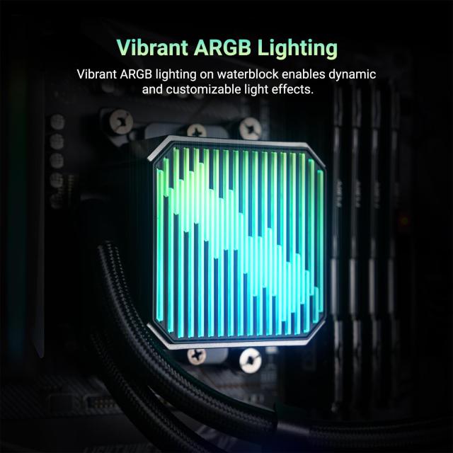 ID-COOLING DX360 MAX 液体CPUクーラー 360mm ARGB AIOクーラー、厚さ38mmのラジエーター、3つの120mm高効率ファン、ゼロRPMサポート、In_1