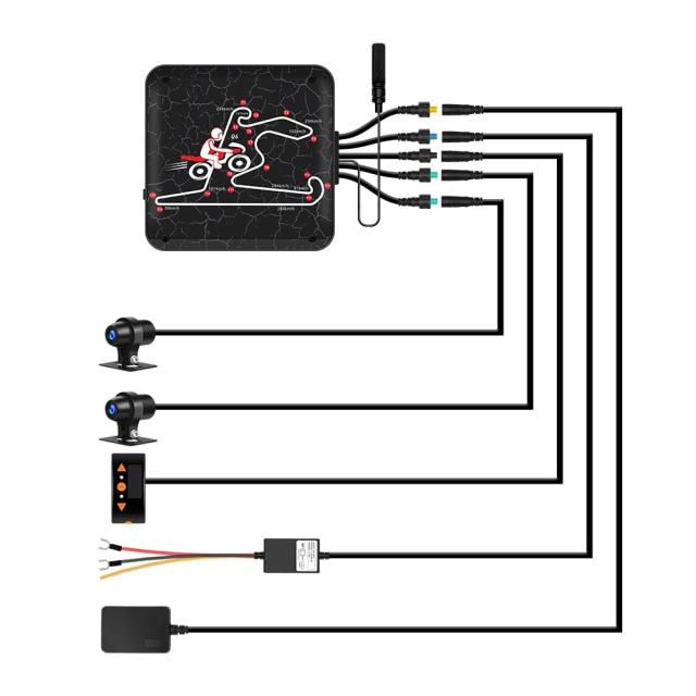 VSYSTO バイク用ドライブレコーダー 0.96インチOLEDディスプレイ タイヤ空気圧検知機能 WIFI 前後レンズ1080P 25FPS 有線リモコン GPS Bl