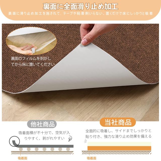 廊下敷きカーペット 吸着マット HDMOD 滑り止めカーペット 約80×600cm 厚さ4 mmロングカーペット ロールカーペット 洗えるカーペット 防_2