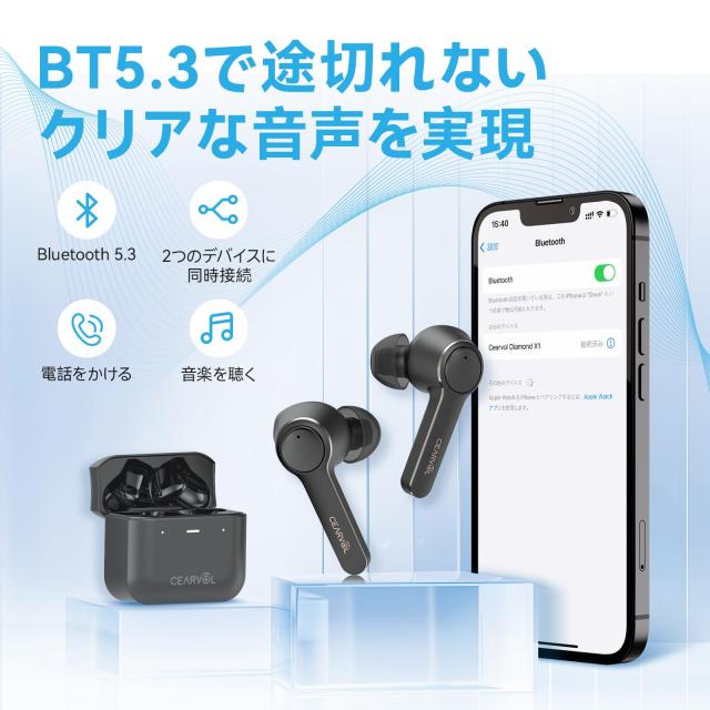 集音器 Bluetooth5.3 ワイヤレス 高齢者向け 長時間使用 高速充電式 アプリ