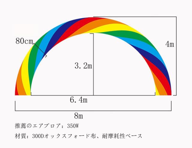 INTBUYING エアーアーチ 直径8m レインボーアーチ エアーブロー 開店祝い 結婚式 イベント