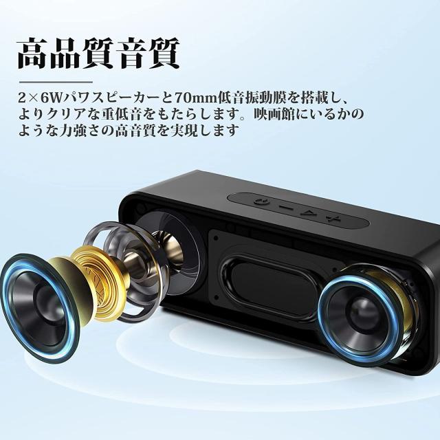 Bluetooth スピーカー ブルートゥーススピーカー IPX7防水 ワイヤレス