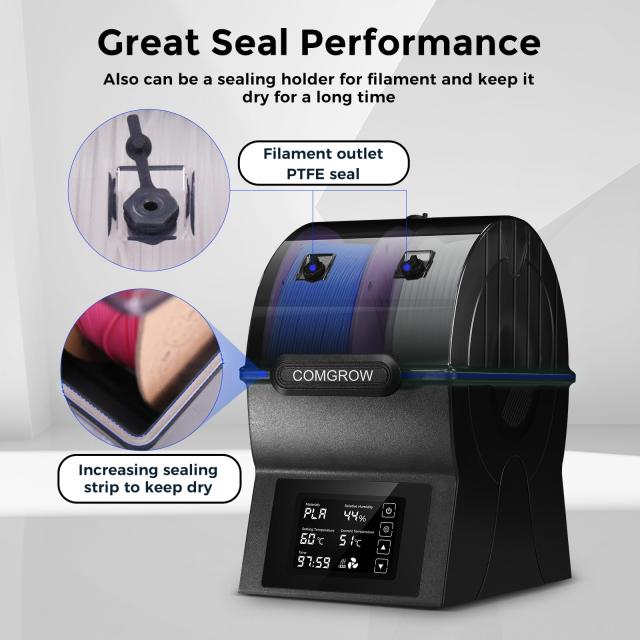 Comgrow フィラメント ドライヤー ボックス SH02 150W PTCヒーター フィラメント密封収納ボックス 40℃~70℃ 温度調節可能 360°均一加熱の通販は