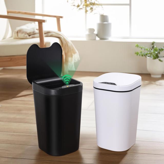 自動開閉 センサー式 ゴミ箱 ダストボックス 9L 幅18.3×奥行20×高さ32cm 単3電池2枚使用 袋が見えない TIXPOL 蓋付き タッチレス セン