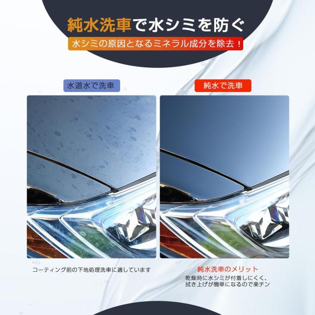 AKM 洗車用純水器 3Mホース付き AKM 純水器 洗車用 10L容量 真鍮制ネジ口金 ホース2本付属