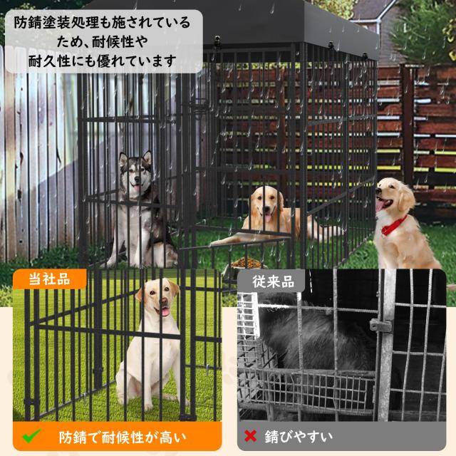 BingoPaw 鶏小屋 屋外 雨よけ 扉付き 犬小屋 大型犬ケージ 大きい テント 屋根付き 日よけ 室内 ドッグハウス サークル 中型犬 小型犬 頑_3