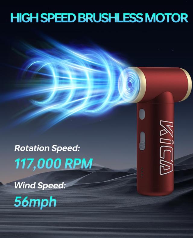 セット」KiCA JetFan 2S 多機能電動エアダスター (レッド) ＆ 吸塵