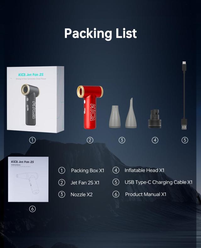 セット」KiCA JetFan 2S 多機能電動エアダスター (レッド) ＆ 吸塵