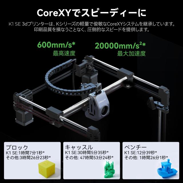 Creality K1 SE 3Dプリンター 600mm/s高速3Dプリンタ 自動レベリング