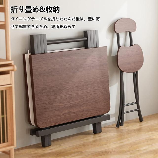 Bidesen ダイニングテーブル 折り畳み 幅120cmx奥行60cmx高さ74cm 使用1/2/4/6人 組み立て不要 折りたたみダイニングテーブル 2026年最新_2