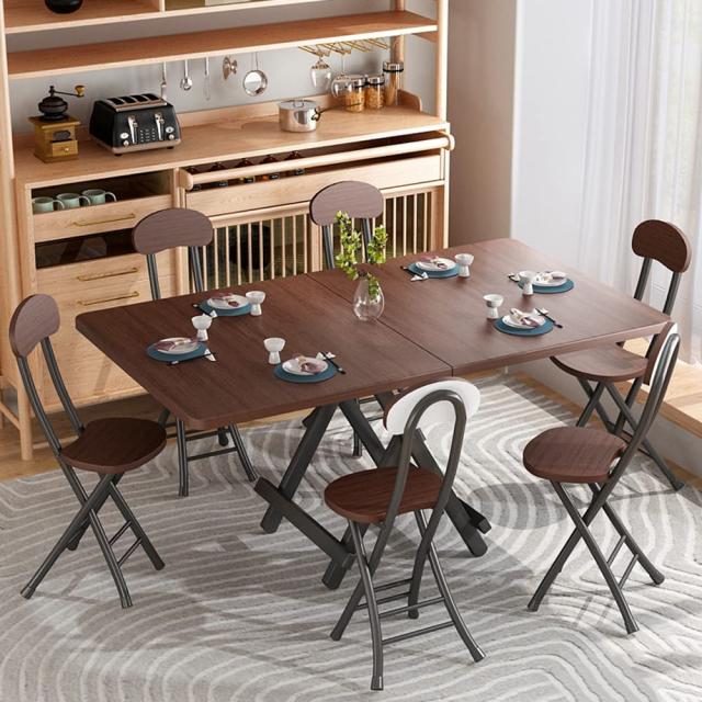 Bidesen ダイニングテーブル 折り畳み 幅120cmx奥行60cmx高さ74cm 使用1/2/4/6人 組み立て不要 折りたたみダイニングテーブル 2026年最新_7