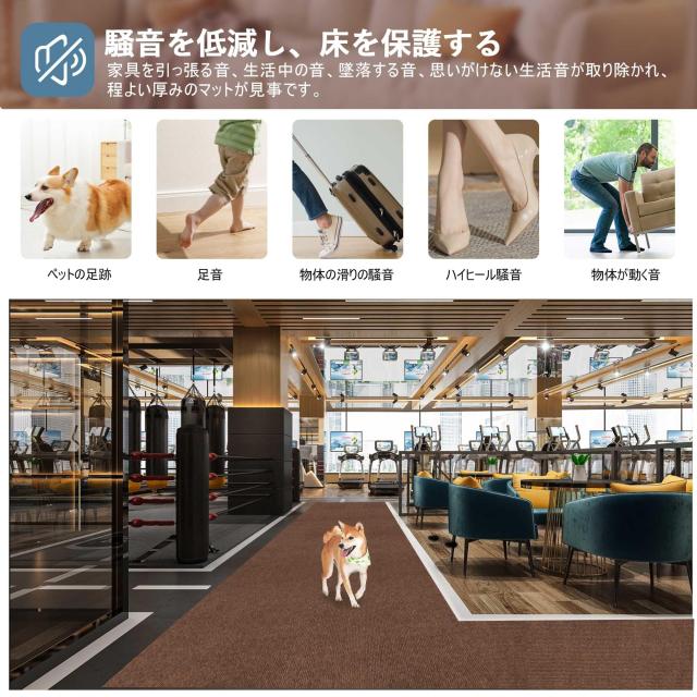 【Amazon 限定ブランド】YIDIHO 廊下敷き TPR ラグ 約80×600cm 厚さ4 mm ロングマット 階段マット 廊下マット 防音 ロールマット 無地