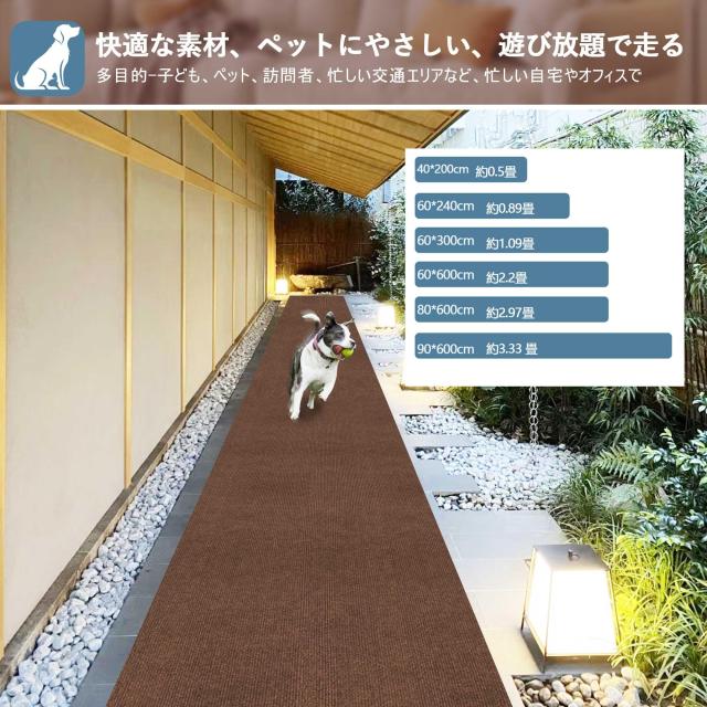 【Amazon 限定ブランド】YIDIHO 廊下敷き TPR ラグ 約80×600cm 厚さ4 mm ロングマット 階段マット 廊下マット 防音 ロールマット 無地
