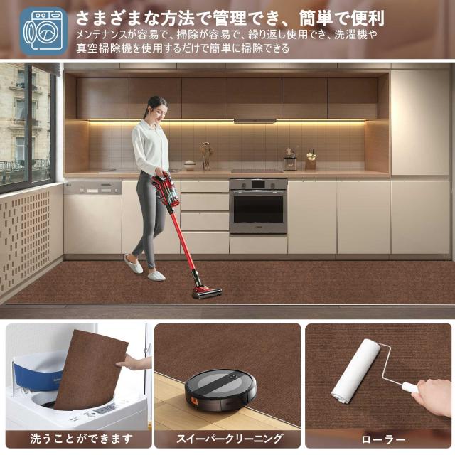 【Amazon 限定ブランド】YIDIHO 廊下敷き TPR ラグ 約80×600cm 厚さ4 mm ロングマット 階段マット 廊下マット 防音 ロールマット 無地