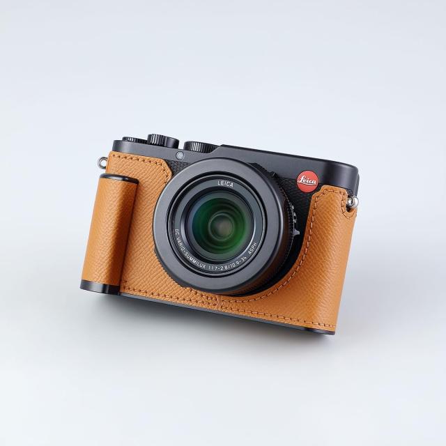 SIUTATDSH カメラハーフケース Leica D-LUX 8用、ビンテージメタル本革