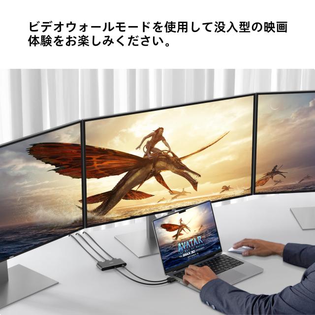 DisplayPort to 3 HDMI MST ハブ 3ポート シングル8K デュアル4K144Hz トリプル4K@60Hz DisplayPort 1.4 スプリッター モニター DisplayP_6