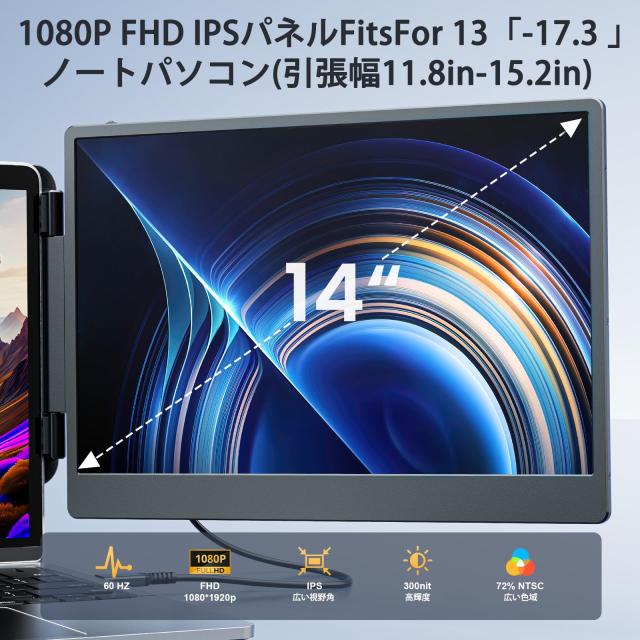 Laptomo S1 デュアルモニター 14インチ IPS ポータブルモニターFHD