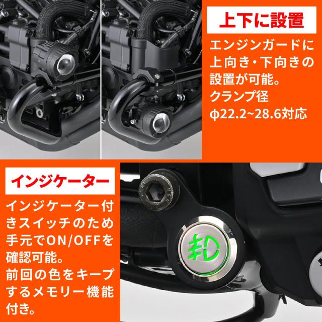 写真追加用 デイトナ(Daytona) BELLOF(ベロフ) バイク用 LED フォグランプ 車検