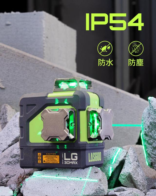 LasGoo LG-3DMAX 3x360° グリーンレーザーレベル、3D 自動水平調整クロスラインレーザー、2つの充電式リチウムバッテリー、微調整ブラケ_3