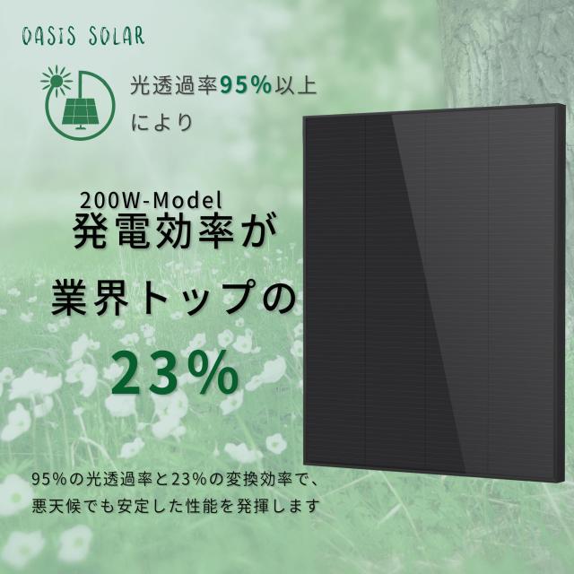 【Oasis Solar】2024.09新登場 200W 単結晶 ソーラーパネル 太陽光パネル 業界トップ変換効率23％ 車用 ベランダ 屋根 船舶 日常・災害