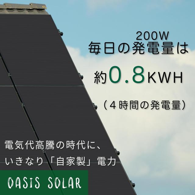 【Oasis Solar】2024.09新登場 200W 単結晶 ソーラーパネル 太陽光パネル 業界トップ変換効率23％ 車用 ベランダ 屋根 船舶 日常・災害