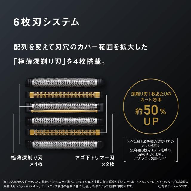 パナソニック シェーバー ラムダッシュ PRO 6枚刃 電動 髭剃り メンズ ラムダッシュAI？ 全自動洗浄充電器 ES-L670U-K クラフトブラック_5
