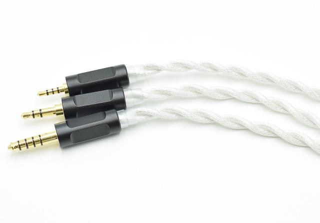 【JSHiFi-Memory】2pin4.4mmリケーブル 2芯バランス同軸ケーブル銀メッキ・単結晶銅混合線材 2pinイヤホンアップグレードケーブル 4.4mm