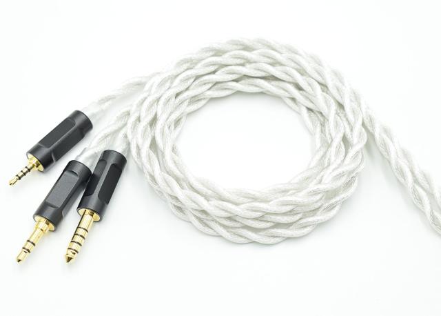 【JSHiFi-Memory】2pin4.4mmリケーブル 2芯バランス同軸ケーブル銀メッキ・単結晶銅混合線材 2pinイヤホンアップグレードケーブル 4.4mm