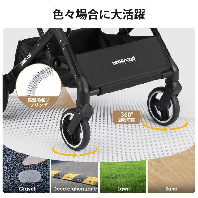 BEBEROAD PETS X2 ペットカート 猫 小型犬 バギー 折りたたみ 4輪 前輪