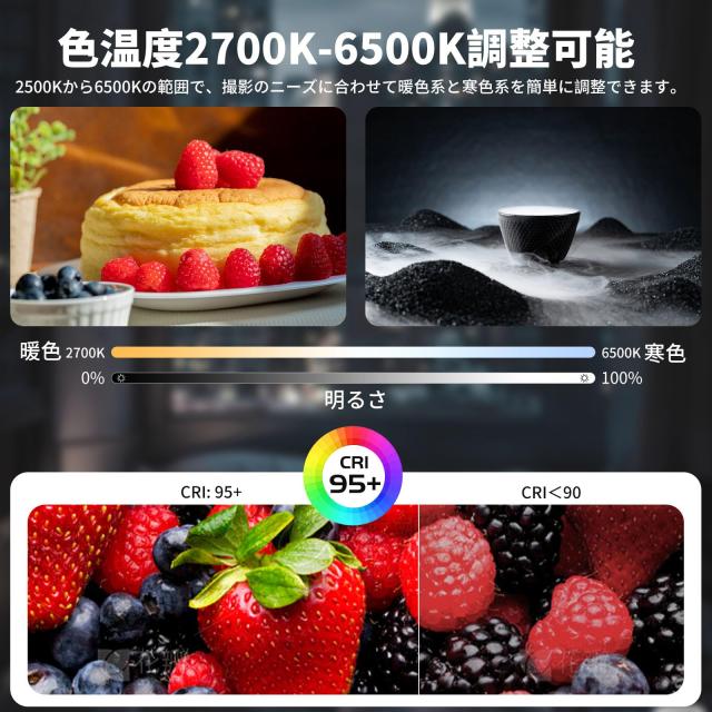 Ulanzi UA20 20W LEDビデオライト 撮影用ライト チューブライト インフレータブル マグネット付き 色温度2700K〜6500K CRI 95+ 2500mAh T_2