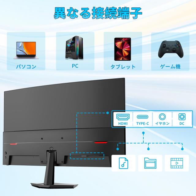 Minifire曲面 モニター24インチ USB-C 100Hz 1500Rの湾曲率 FHD 1920×1080 HDR10 Adaptive Sync VESA対応 フレームレス Type-C/HDMI スの通販は