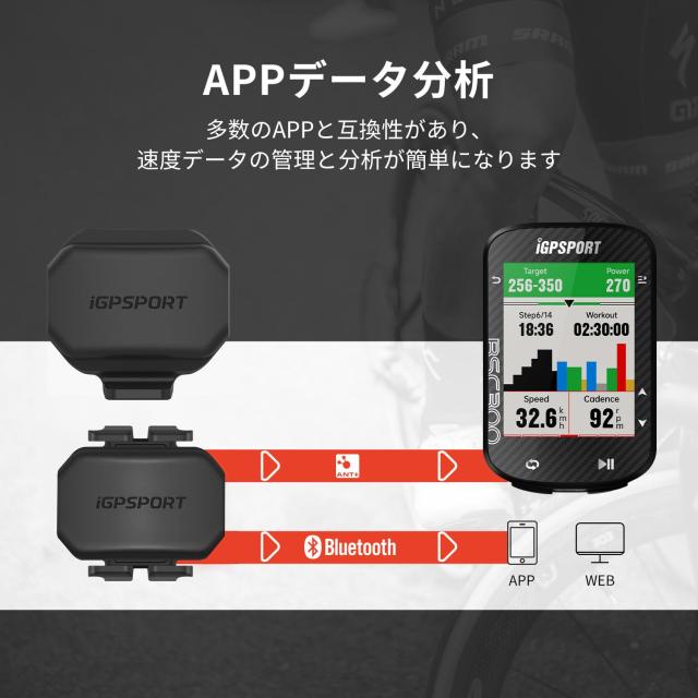 iGPSPORT スピード/ケイデンスセンサー ワイヤレスBluetooth/Ant+ 