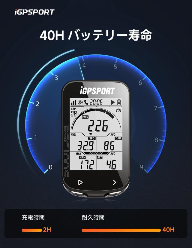 iGPSPORT BSC100S サイクルコンピュータ GPSサイコン 自転車スピードメーター Bluetooth5.0＆ANT+対応ワイヤレスケイデンス・スピードセンの通販は