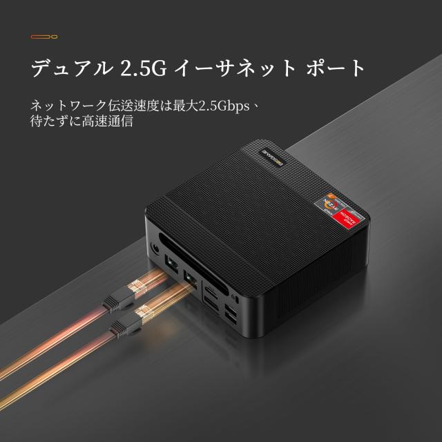 BOSGAME P4 Plus ミニゲーミング PC、AMD Ryzen 7 5825U 32GB RAM 1TB SSD Windows 11 Pro Tripe 4K 60Hz モニターミニ PC、ミニ PC は W_5