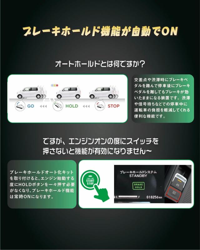 BGUCAR ノア ヴォクシー 90系 オートブレーキホールドキット 常にオートホールド機能ON カプラーオン 便利グッズ カスタムパーツ ポン付