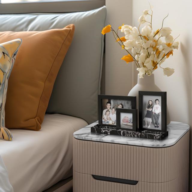 SUMGAR フォトフレーム 3面セット マルチ2L ポストカードフレーム おし : SUMGAR フォトフレーム 3枚 木製\u0026大理石模様ベース 色紙