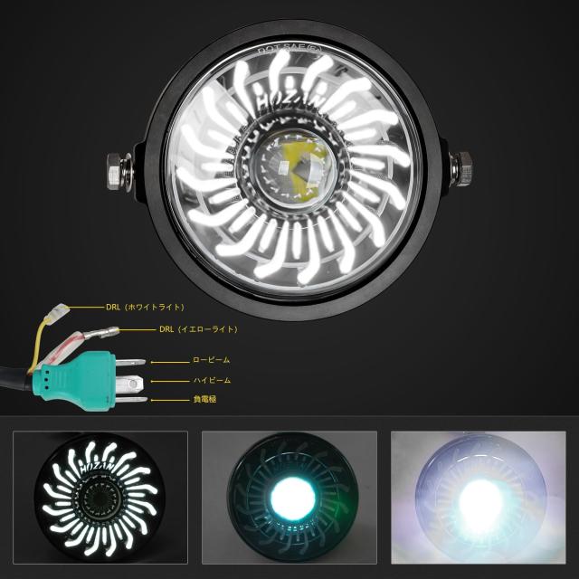 Motikvans ホンダ CT125 ハンターカブ対応 LED ヘッドライトD