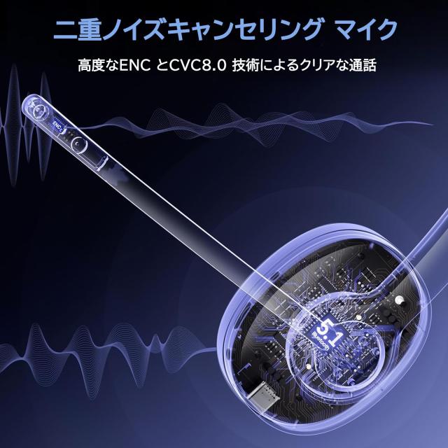 ヘッドセットBluetooth デュアルCVC8.0マイクノイズキャンセリング ワイヤレスヘッドセット 146g超軽量Bluetoothヘッドホン Class 1 V5.1