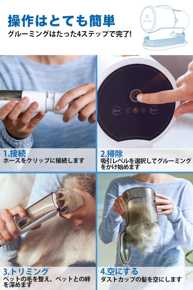 Amazon.co.jp: Homerunpet ペット用バリカン 6in1 12000Pa 超