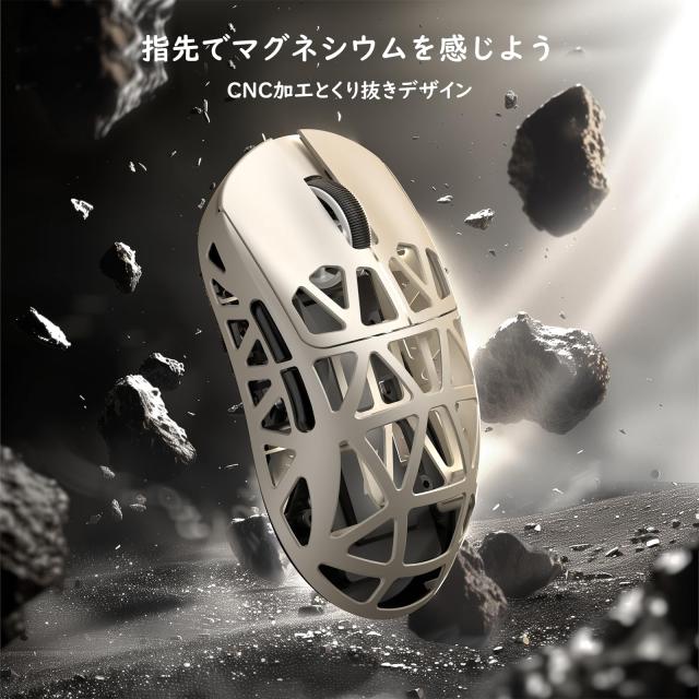 ATTACK SHARK R2 ゲーミングマウス マグネシウム合金 ワイヤレス PAW3950 8000hz 2.4G/Bluetooth/USB有線 42000DPI 45g超軽量 光学マイク_2