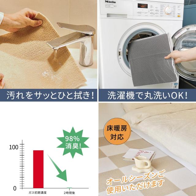 タイルカーペット ジョイントマット タイルマット 吸着マット 大判 45 x 45cm 40枚 滑り止め マット 防？加工 洗える ペット用 カーペット_2
