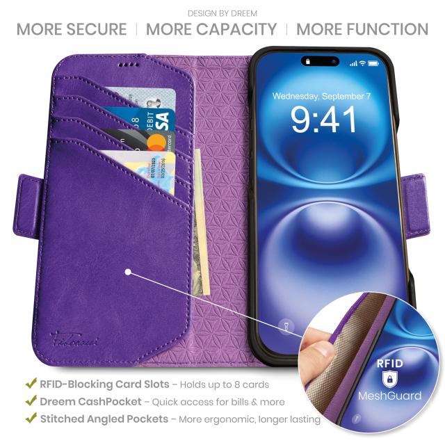 Dreem フィボナッチ iPhone 16 Pro 2イン1 財布型ケース ☆Dreem