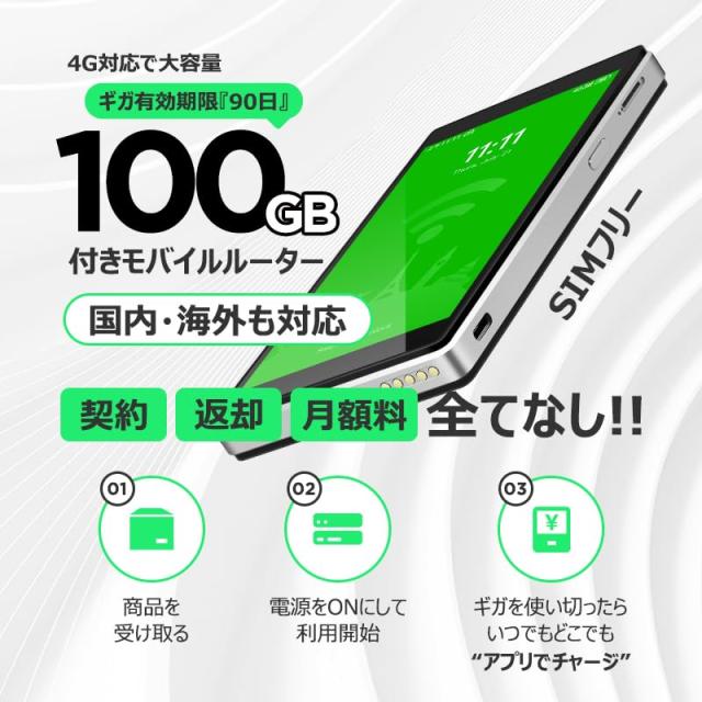 GlocalMe G4 Pro ギガ付きセット 3900mAhバッテリー モバイルルーター 国内海外利用可能 Wi-Fi 5 SIMフリー ギガ付ポケットWiFi 契約返却_1