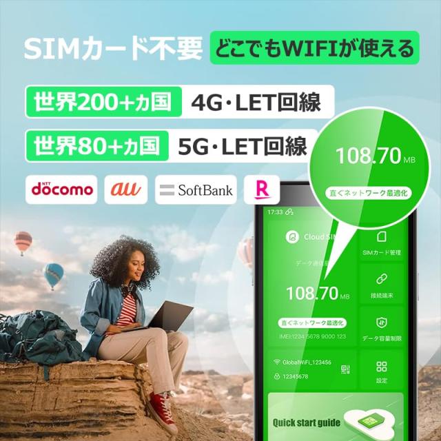 GlocalMe G4 Pro ギガ付きセット 3900mAhバッテリー モバイルルーター 国内海外利用可能 Wi-Fi 5 SIMフリー ギガ付ポケットWiFi 契約返却_2