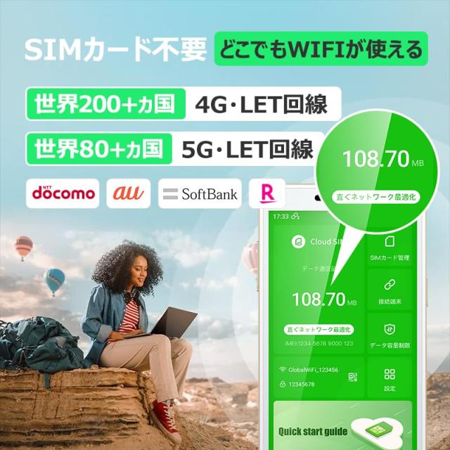 GlocalMe G4 Pro ギガ付きセット 3900mAhバッテリー モバイルルーター 国内海外利用可能 Wi-Fi 5 SIMフリー ギガ付ポケットWiFi 契約返却_2