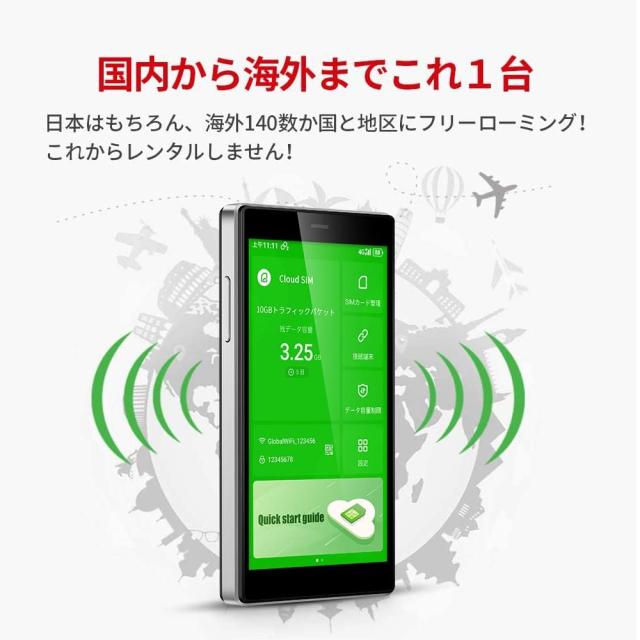 GlocalMe G4 Pro ギガ付きセット 3900mAhバッテリー モバイルルーター 国内海外利用可能 Wi-Fi 5 SIMフリー ギガ付ポケットWiFi 契約返却_4