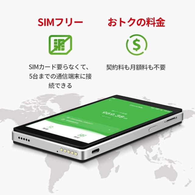 GlocalMe G4 Pro ギガ付きセット 3900mAhバッテリー モバイルルーター 国内海外利用可能 Wi-Fi 5 SIMフリー ギガ付ポケットWiFi 契約返却_5